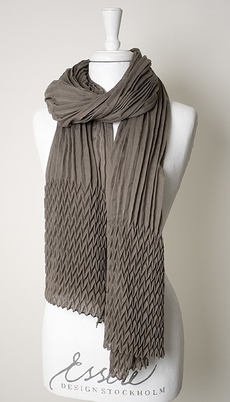 Maya - Scarf Solid Plissé Greybrown