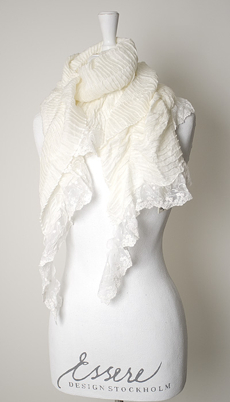 Maya - Scarf Plissé Lace off-white