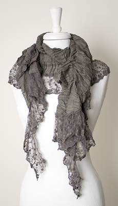 Maya - Scarf Plissé Lace Grey